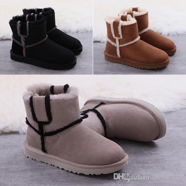 2019 New WGG Women's Classic Short Spill Seam Shearling Boots Black Grey Brown Women girl boots Size US 5-10