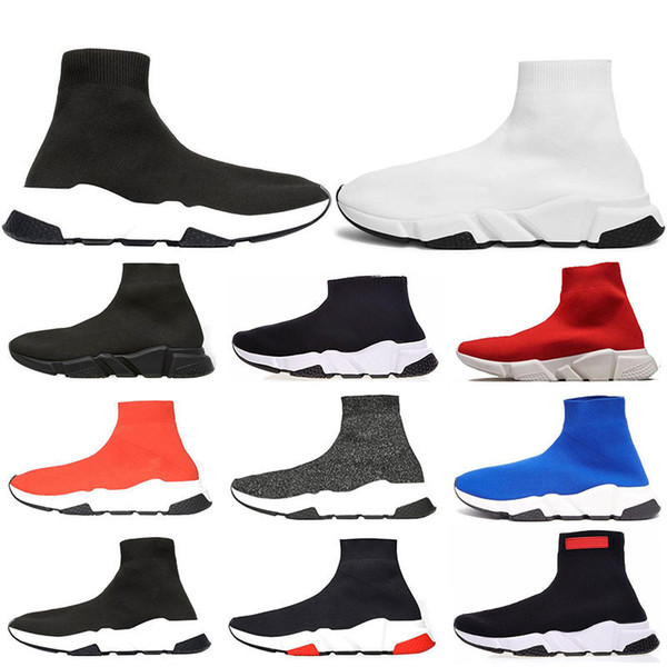 designer Shoes Speed Trainer Brand bule black white red Flat Fashion mens womens Socks Sneakers fashion Trainers Running shoes size 36-45