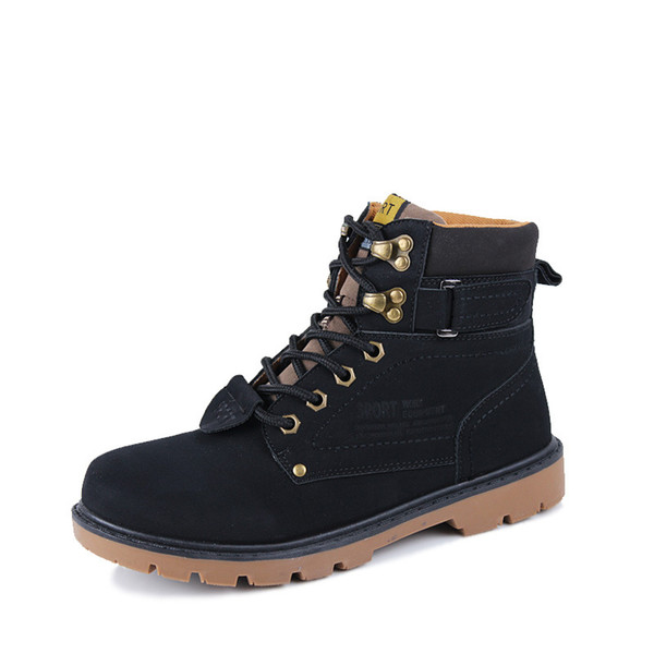 Men's warm winter boots tooling Martin retro casual big shoes big yards boots breathable non-slip snow