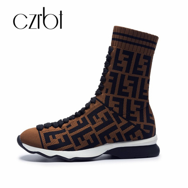 CZRBT new shoes women's knitting leisure women's boots fashion comfortable non-slip thermal wear-resistant shoes