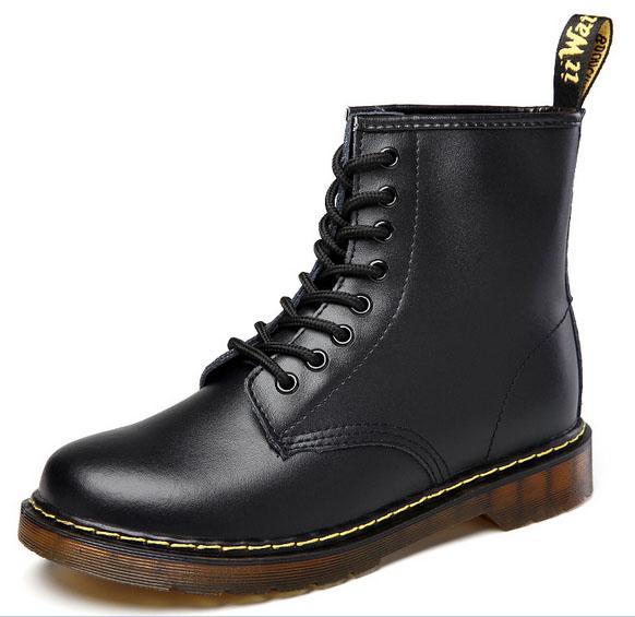 Factory direct sales winter lovers genuine leather Martin boots men's boots with velvet warm high-top cowboy boots Europe station