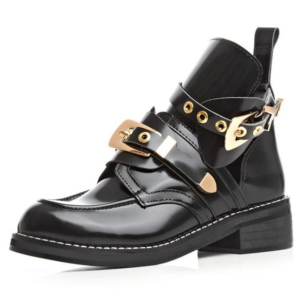 Botas Mujer Winter Special Offer New Arrival Brand Same Design High Quality Women Fashion Cutout 2016 Metal Buckle Martin Boots