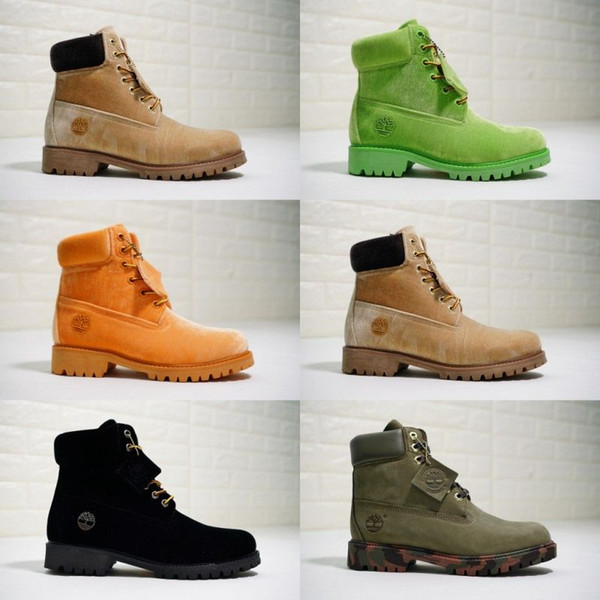 2018 New timber 6 Off botas Mens Boots Designer Sneakers Casual Men Trainers White Orange Green Black Velvet Womens Snow Brand winter boots