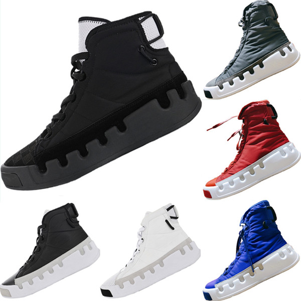 2019 Y3 Genuine Leather and Nylon Fashion Outdoors Boots 19ss Skydiving Theme Y3 Kasabaru Mix RB High Top Board Shoes