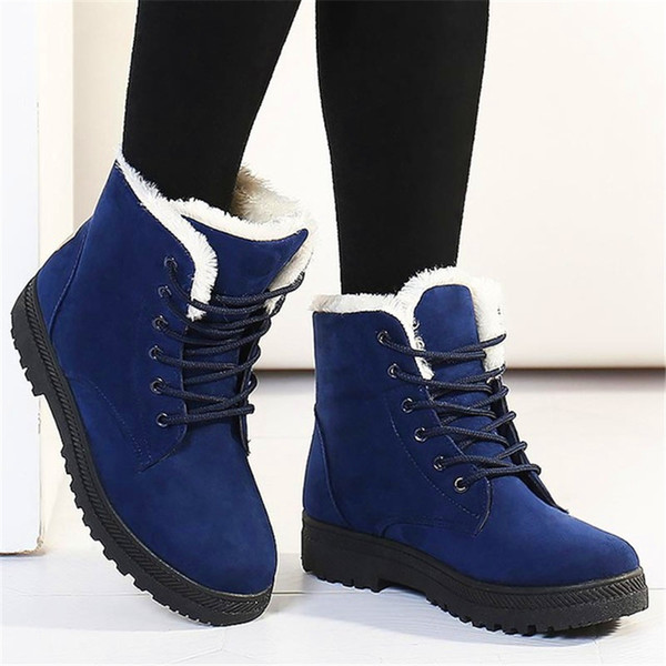 Four Seasons sales of Snow boots classic heels suede women winter boots warm fur plush Insole ankle boots women shoes lace-up shoes woman