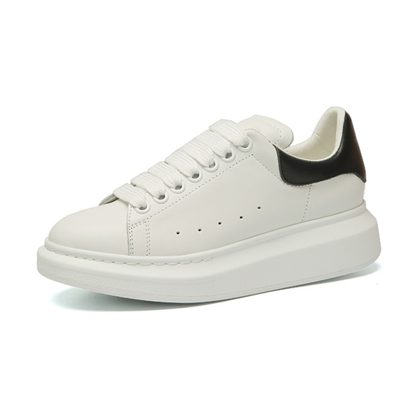 2019 Designer Luxury Brand white leather casual shoes for girl women men black gold red fashion comfortable flat sneakers size 35-44