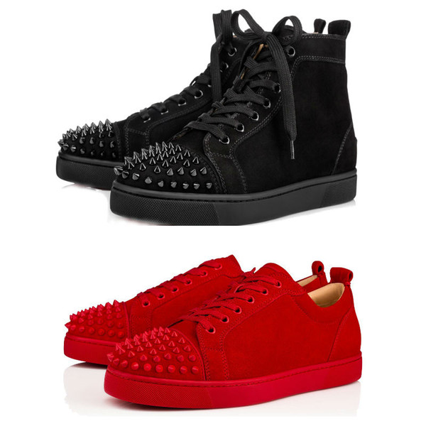 Designs Shoes Spike junior calf Low Cut Mix 20 Red Bottom Sneaker Luxury Party Wedding Shoes Genuine Leather Spikes Lace-up Casual Shoes