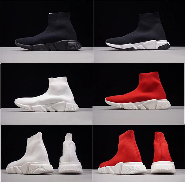 2018 luxury Speed sock high quality Speed Trainer casual shoes for men and women shoes Speed stretch-knit shoes Mid sneakers size with box