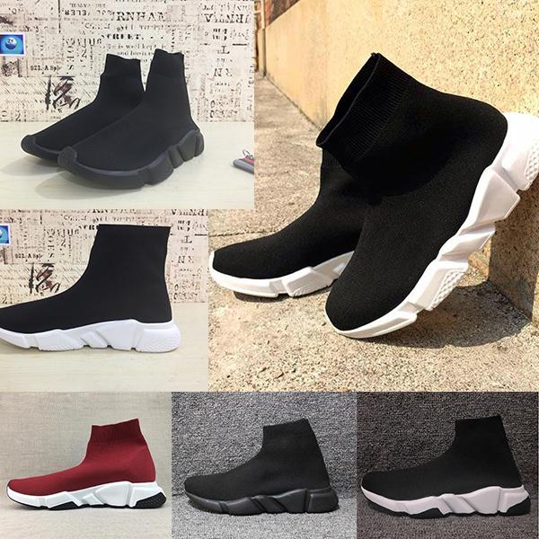 2019 paris Sock Shoes Casual Shoe Speed Trainer High Quality Sneakers Speed Trainer Sock Race Runners black Shoes men and women White Shoe