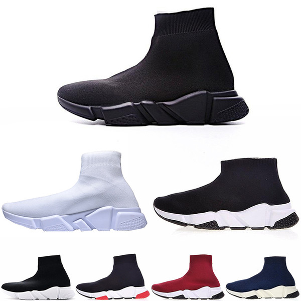 New Designer fashion Luxury boot for women & men Speed Trainer Red Triple Black Flat casual shoes Sock Boot mens Sneaker shoe free shipping