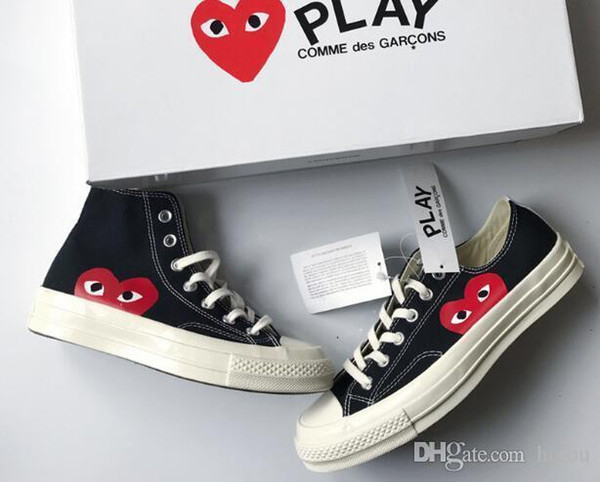 2019 New Play All Stars shoe CDG Canvas converse With Eyes Hearts Brand Beige Black designer casual running Skateboard Sneakers 35-44