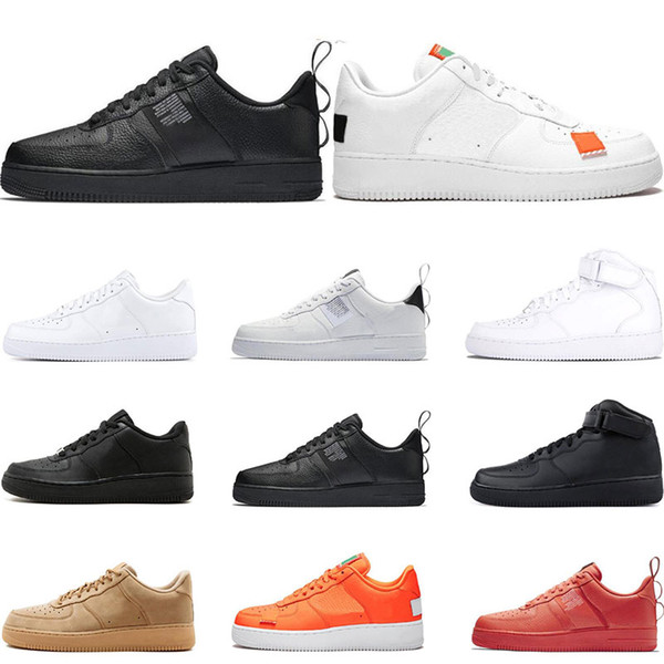Men 1 Utility Classic Black White Dunk Women Casual Shoes red one Skateboarding High Low Cut Wheat trainers Sports Sneakers size 36-45