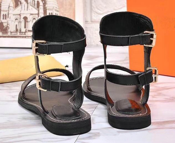 Summer Beach Casual Shoes Print Leather Women Upscale Nomad Sandal Striking Gladiator Style Leather Outsole Perfect Flat Canvas Plain Sandal