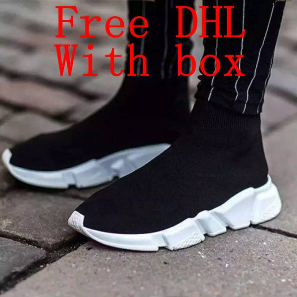 DHL Free Good quality With box zoom slip-on Speed Trainer stretch Mercurial XI Black High help Socks shoes Casual shoes men and women