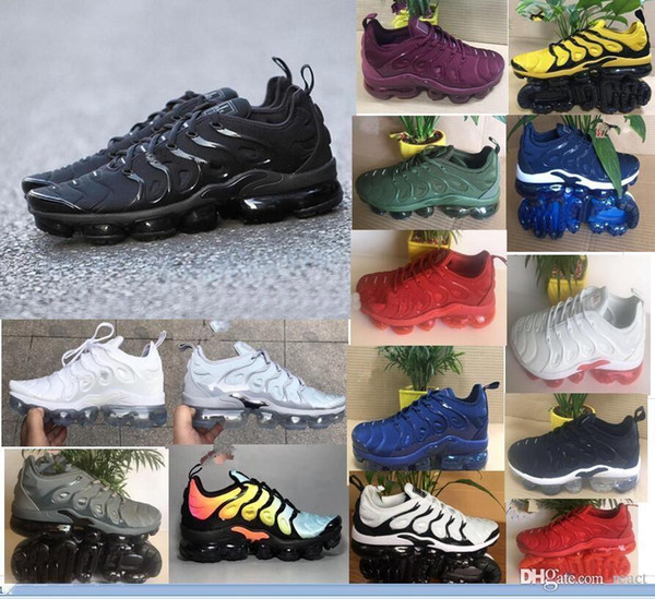 New Products Men 2018 TN Plus Running Shoes Classic Outdoor Run Shoes Designer tn Black White Sport Shock Sneakers 7-11