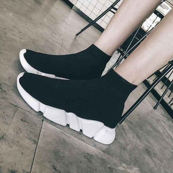 2019 Luxury Sock Shoes Casual Shoe Speed Trainer High Quality Sneakers Speed Trainer Sock Race Runners black Shoes men and women Spring Shoe
