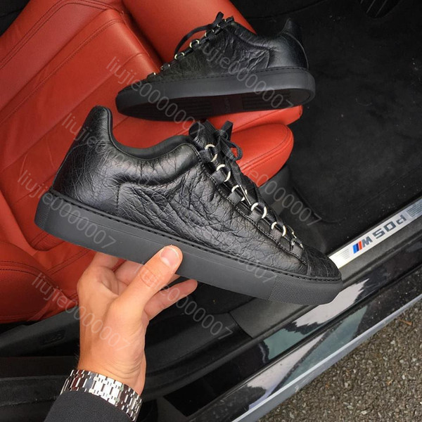 Wholesale New Style Causal Shoe Man White Red Wrinkled Low Cut Sneaker Fashion Arena Designer Shoes Drop Shipping Size 39-46