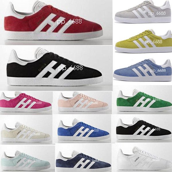 2018 Gazelle Men Women Top Quality Gazelle shoes Racer Black white shoes Red Grey Orange Skateboarding Breathable Walking lovers Shoes 36-44