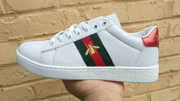 2018 Ace embroidery bee women small white shoes Fall fashion flat casual shoes sneakers For men women zapatos walking shoes