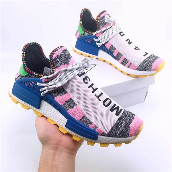 Human Race wholesale Pharrell Williams casual shoes Creme x NERD Solar Pack Holi sport Men Women Pharell Runner Racer Athletic Sneaker 36-47