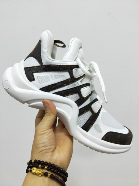 Men's Shoes Ss18 Rare Archlight Sneakers Black White Lace Up Paris Fashion Archlight Trainers Genuine Leather Ugly Dad Sneakers
