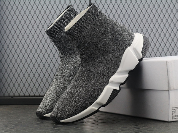 HOT NEW Speed sock shoes high quality shoes for men and women Speed stretch-knit Mid sneakers size Eur 36-45