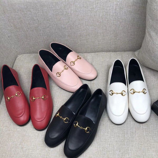 Best Selling 2018 Women Genuine Leather Fashion Loafers Luxury Mules Shoes High Quality Moccasins Shoes Horsebit Casual Shoes