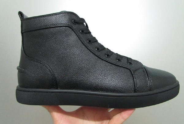 Black Horsehair Red Bottom Sneakers Luxury Designer High Top Skate Sneakers Mens Womens Casual Shoes Brand New Wholesale Price 36-46