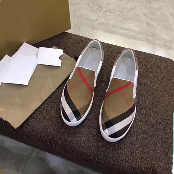 2018 Men fashion sneakers Classic plaid casual shoes luxury Mens shoes The original designer perfect recovery Set foot Casual shoes