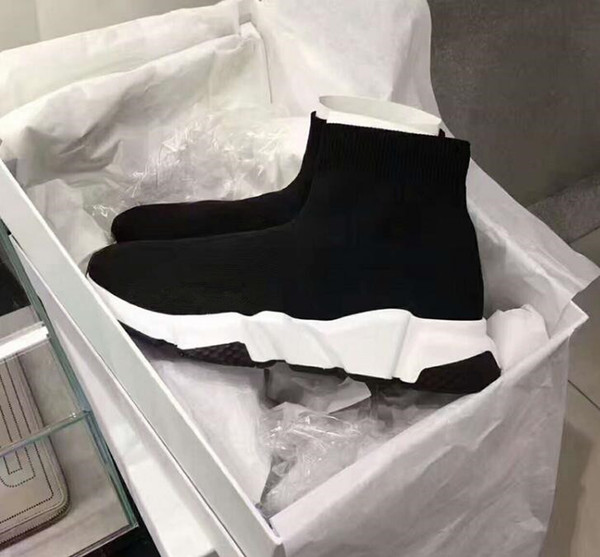 Luxury Brand Black White Red Speed Trainer Shoe Man Casual Woman Sneaker Stretch-knit Designer Shoes Drop Shipping Unisex Size 35-46