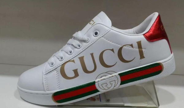 2018 Size 36-44 Luxury Brand Men Women Sneakers Loafers Fashion White Black Low Cut Casual Flat Shoes Unisex Designer Shoes
