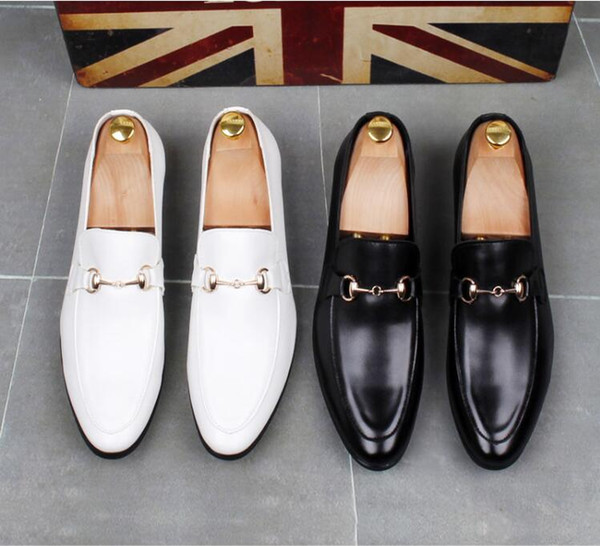 2019 New PU Leather Casual Driving Oxfords Party Flats Shoe Mens Loafers Moccasins Italian Men Wedding Shoes S57