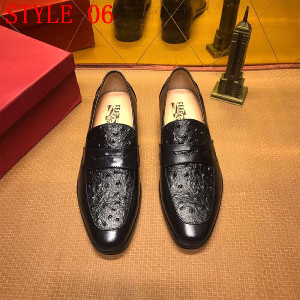 2019 Mix 46 Model Italian Luxury Brand Top Leather New Designer Classic Party Wedding Black Brown Men's Size 38-45 With Box