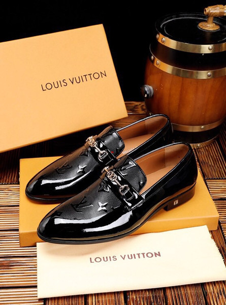 2019 New Luxury Brand 46 Model Italian Top Leather Brand Luxury Luxury Shoes Men Party Wedding Black Brown Men's Size 38-45 With Box