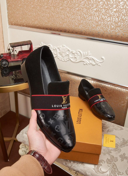 New French men's brand dress shoes shallow mouth dress banquet business men's casual shoes free shipping 40-44 size