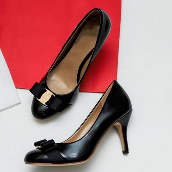 Classic bow sandals design ladies summer designer luxury brand sandals leather sexy stiletto heel women's shoes