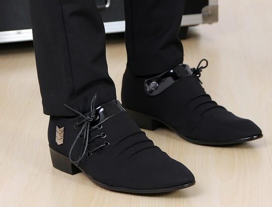 Best sell Korea black lace-up buckles cusp shoes dress shoes men's casual shoes groom wedding shoes