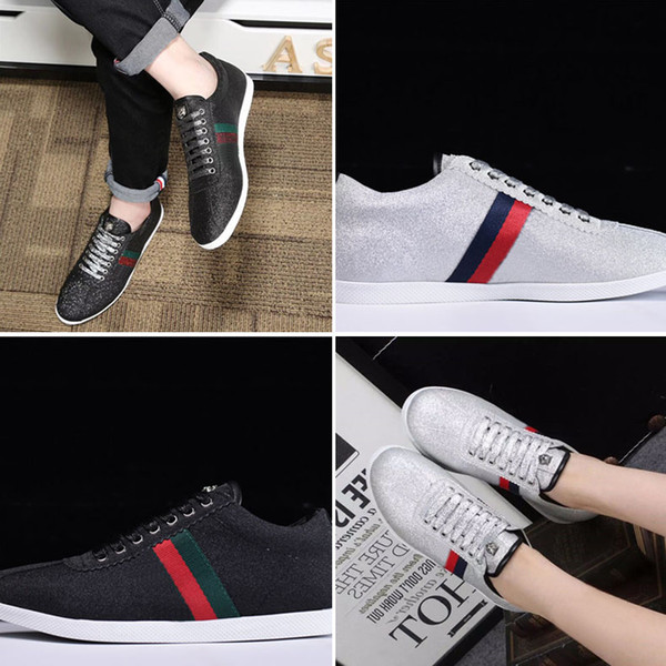 2018 TOP Fashion Brand Bambi Glitter Low-Top Trainers Sneaker Luxury Dress Shoes Man and Woman Designer Shoe
