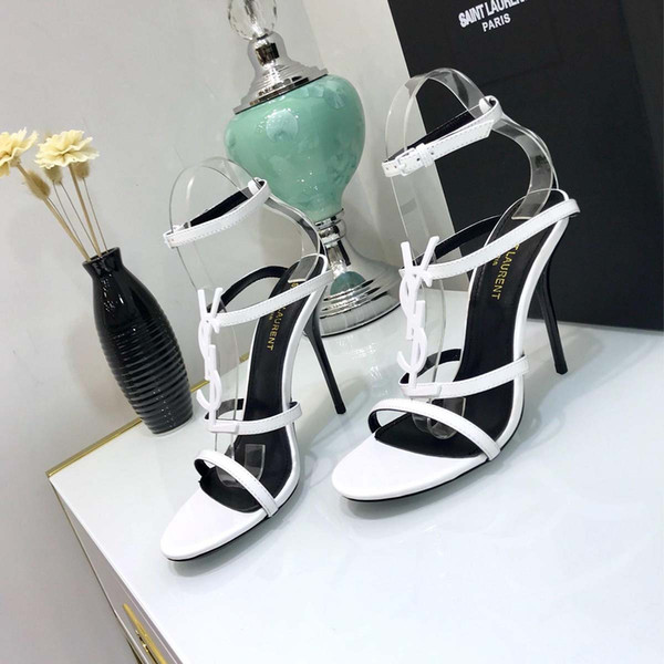 New Women Pumps Ankle strap High-heeled Shoes Thin black White Red High Heel Shoes Hollow Pointed Stiletto Elegant Wedding shoes