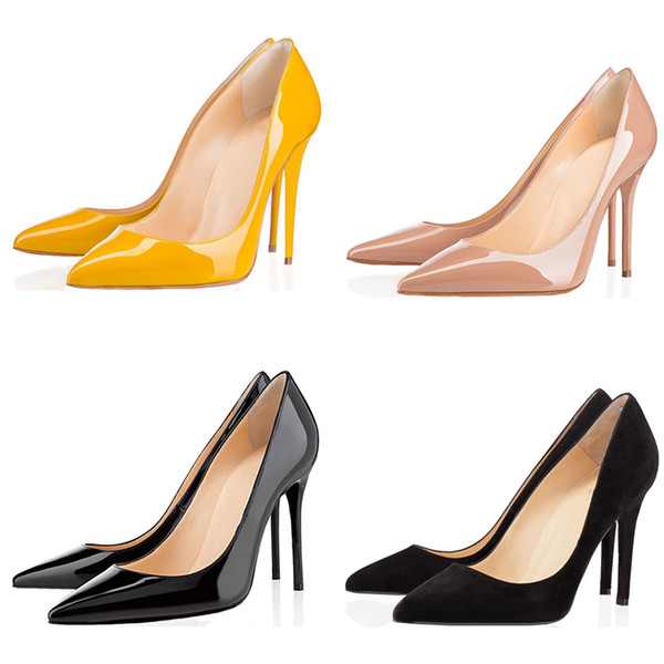 Ace luxury designer women shoes red bottom high heels 8cm 10cm 12cm Nude black red Leather Pointed Toes Pumps Dress shoes