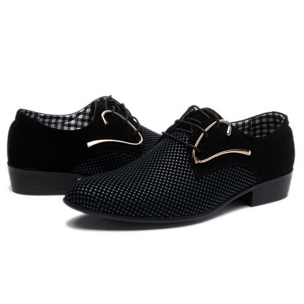 Masorini Men Leather Shoes Office Men's Dress Suit Shoes Italian Style Wedding Casual Pointed Toe Business WW-599