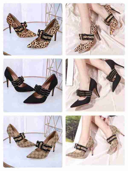 90mm High Heel Women Pumps 2019 New Arrival Fashion Design Sexy Pointed Toe Horse Hair Leopard Bow Sheepskin Girls Party Dress Bridal Shoes