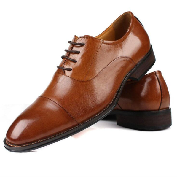 Fashion Italian designer formal mens dress shoes genuine leather black luxury wedding male shoes office