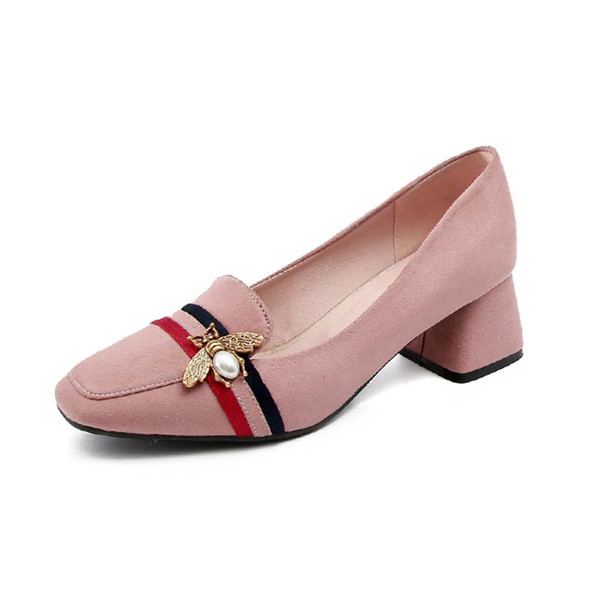 Big size women's shoes 41-43 spring 2018 new style with the suede shallow British Wind single shoe 40 rough and 42