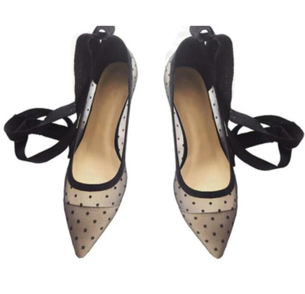 Womens Heels wedding pumps Luxury Mesh wave point strap Genuine Leather fashion brand Sexy Fine heel Nightclub women heels Pumps