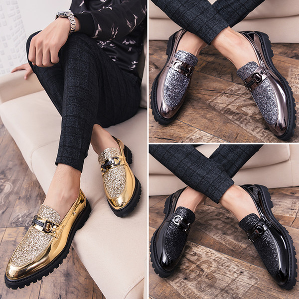 Men Thick Bottom Dress Shoes Luxury Italian Style Fashion Formal Brand Men Trend Bring Business Leather Shoes
