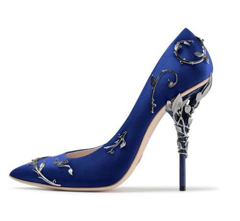 2018 New Metal Flower Embellished High Heels Dress Wedding Shoes For Ladies Sexy Pointed Toe Woman Slip-on metal leaf Pumps Dress Shoes