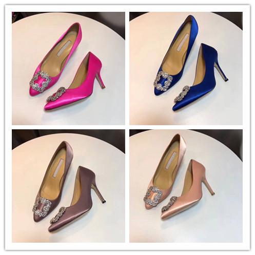 New styles Luxury Pointed High Heel Women Pumps Top Quality Mature Metal Stiletto Heels Women Slip on Party Tacon Pumps with box
