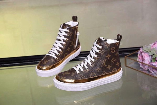 2019 Top Quality Women Letter printing Casual Sport Shoes Genuine leather STELLAR SNEAKER BOOT 1A4GKE With Box