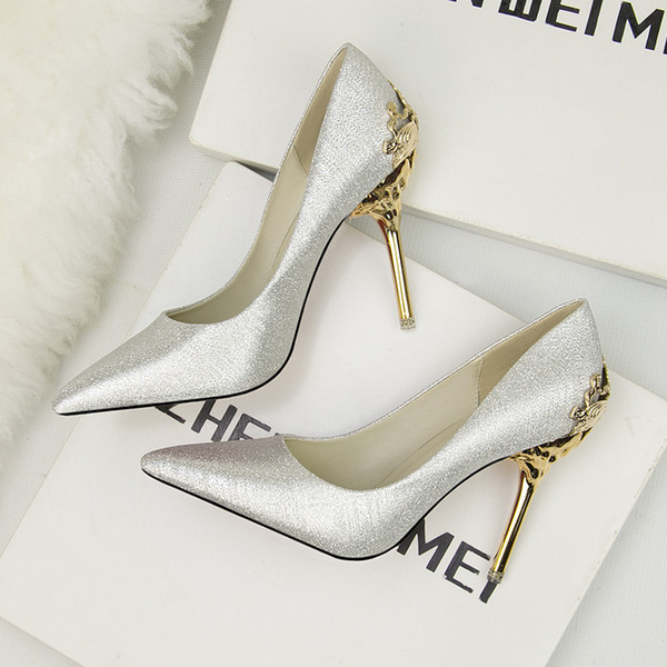 Designer Dress Shoes Lffz Sexy High Heels Woman Pumps Red Gold Silver High Heels Woman Ladies Wedding Party 2019 Fretwork 10cm